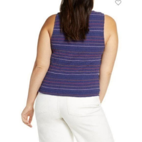 Texture & Thread Rainbow-Stitch Smocked Tank Top - Picture 2 of 7